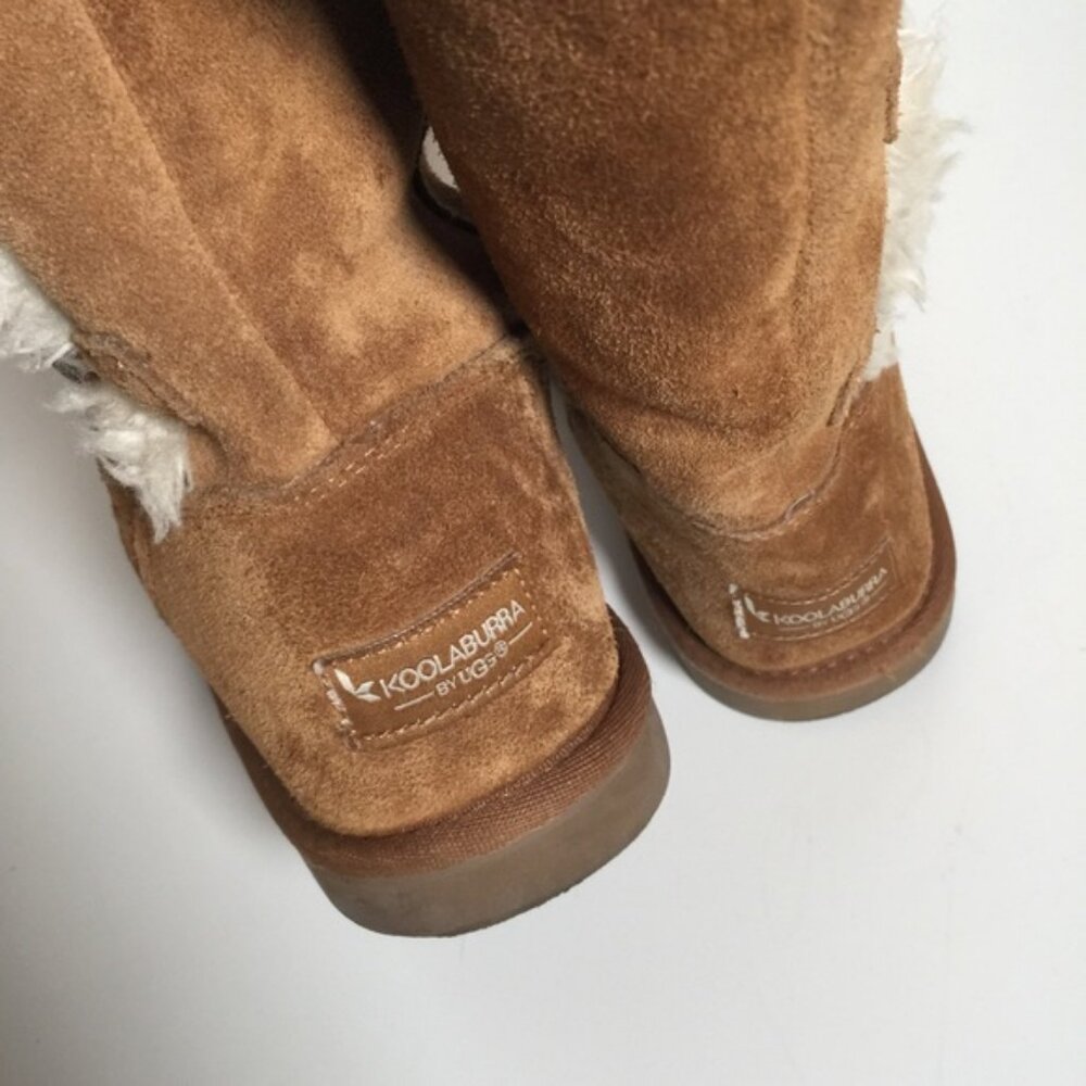Koolaburra By UGG Kinslei Tall Suede Leather Brown Boots Size 4 - Picture 3 of 6